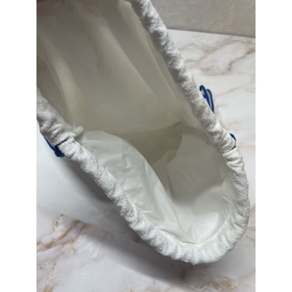 Vintage Vuarnet France Lined Backpack Drawstring Bag White Terry Cloth - Picture 6 of 9